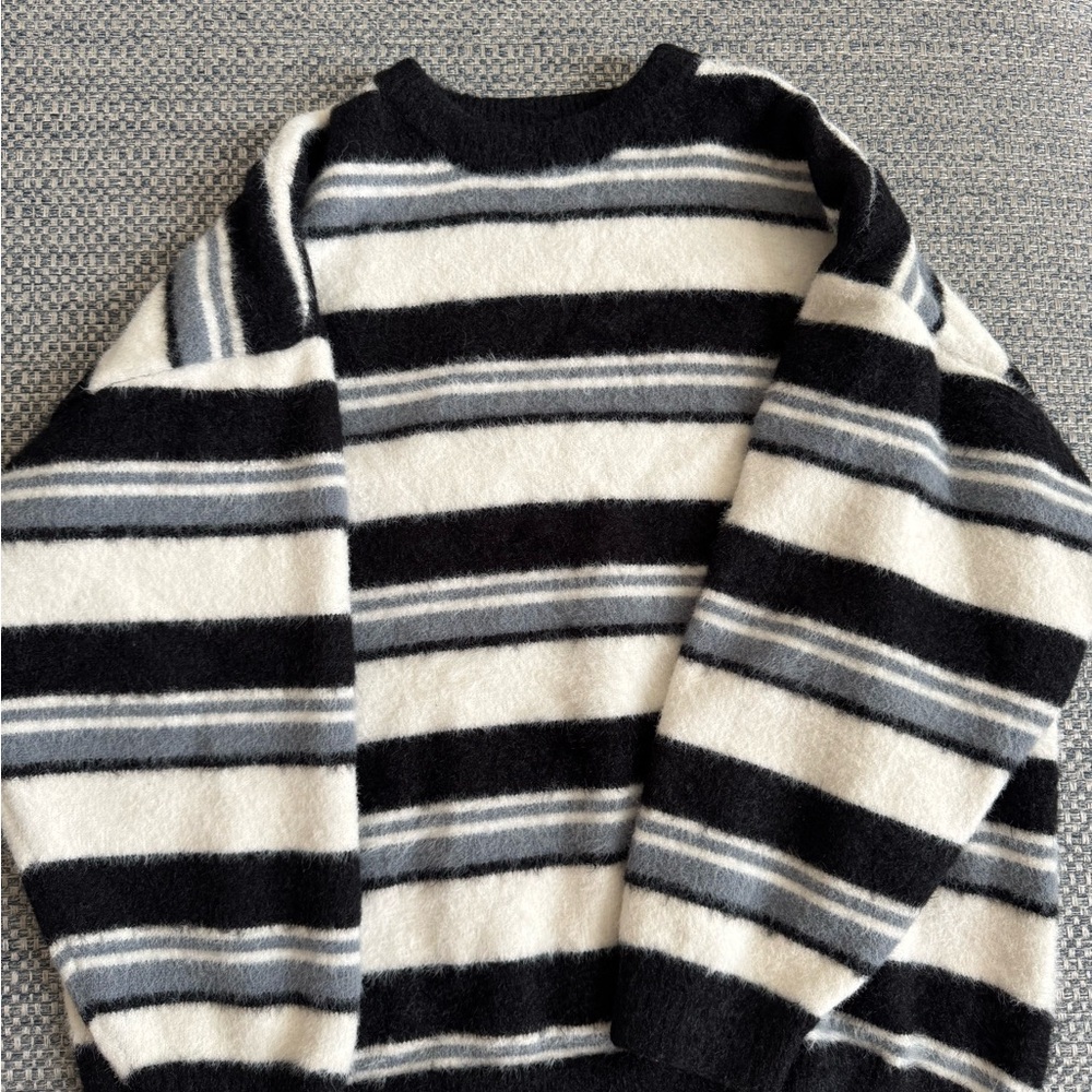Striped Black and White Men's Sweater